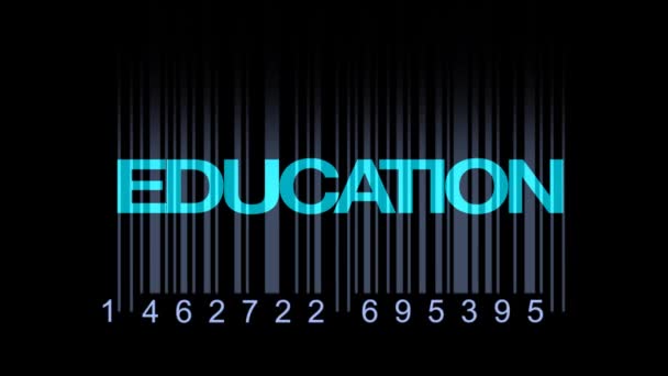 Education on the world map with barcode (quality of education) — Stock Video