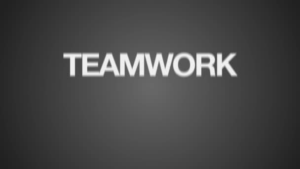 Teamwork und Strategiekonzept in Wort-Tag-Cloud — Stockvideo