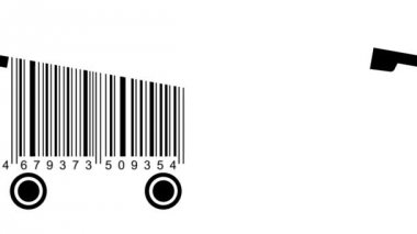 alışveriş sepetlerini barkod yaptı. alışveriş kavramı