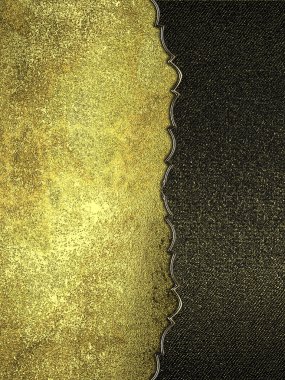 Grunge yellow background with frame with gold edge. Element for design. Template for design.