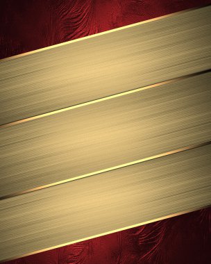 red texture with gold ribbons. Element for design. Template for design.