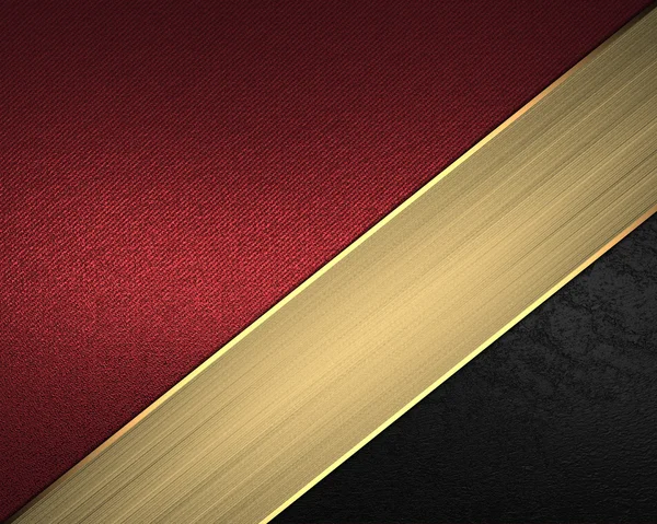 Red and black background with gold ribbon. Element for design. Template for design. — Zdjęcie stockowe