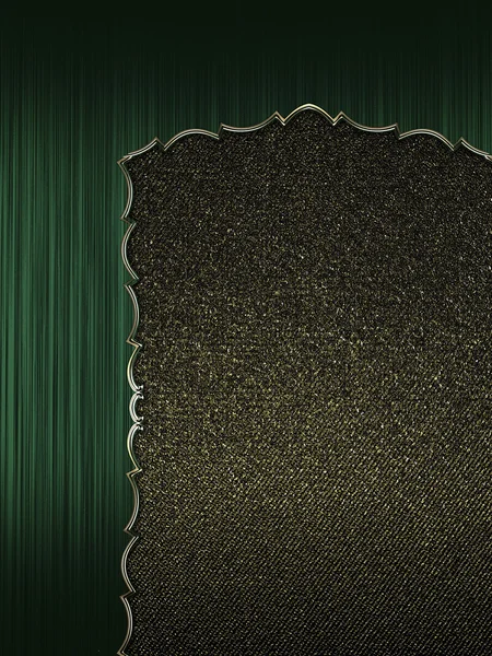 Green frame with gold border and black background. Element for design. Template for design. — Φωτογραφία Αρχείου