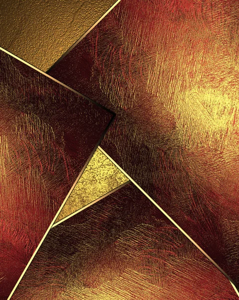 Textura de oro abstracta con inserciones rojas. Elemento para el diseño. Plantilla para diseño . —  Fotos de Stock