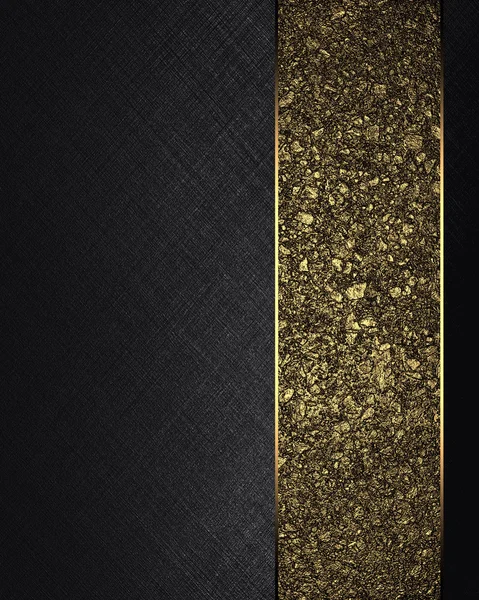 Black texture with gold ribbon. Element for design. Template for design. copy space for ad brochure or announcement invitation, abstract background — Stock Photo, Image