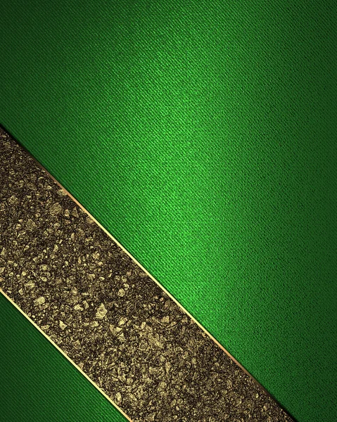 Grüner Hintergrund mit goldenen Streifen. Element für Design. Vorlage für Design. Kopierraum für Werbebroschüre oder Ausschreibung, abstrakter Hintergrund — Stockfoto