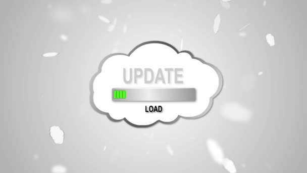 Nube de actualización. Actualizar almacenamiento en la nube — Vídeo de stock