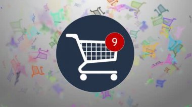 Shopping, shopping in the online store. Many shopping. hopping cart icon