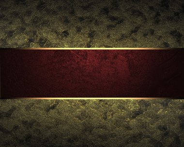 Abstract golden dark texture with red ribbon. Element for design. Template for design. copy space for ad brochure or announcement invitation, abstract background