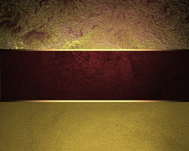 Abstract golden texture with red ribbon. Element for design. Template for design. copy space for ad brochure or announcement invitation, abstract background