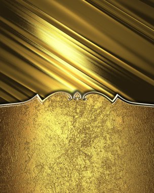 Gold frame with old gold metal on gold texture. Element for design. Template for design. copy space for ad brochure or announcement invitation, abstract background