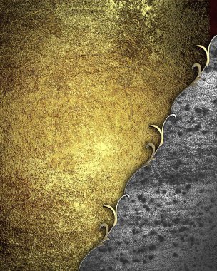 Old gold texture with metal corners. Element for design. Template for design. copy space for ad brochure or announcement invitation, abstract background