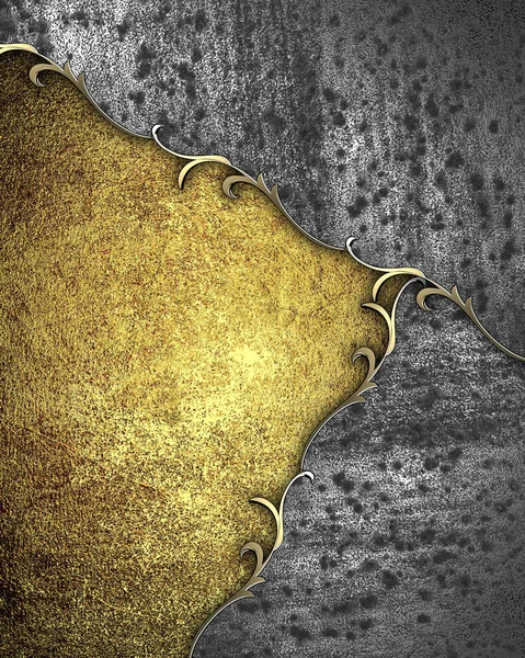 Abstract metallic texture with yellow cutout. Element for design. Template for design. copy space for ad brochure or announcement invitation, abstract background — ストック写真