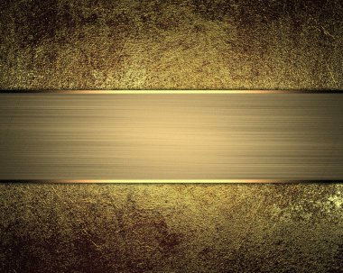 Grunge gold background with a gold sign for text. Element for design. Template for design. copy space for ad brochure or announcement invitation, abstract background