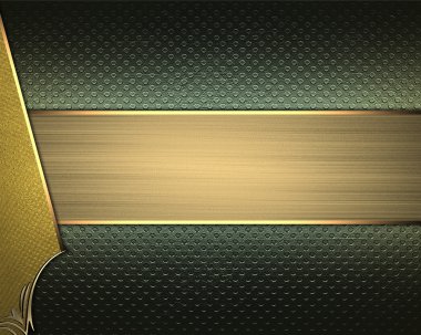 Green canvas with a gold plate. Element for design. Template for design. copy space for ad brochure or announcement invitation, abstract background