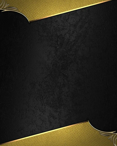Gold frame on black background. Element for design. Template for design. copy space for ad brochure or announcement invitation, abstract background — Stockfoto