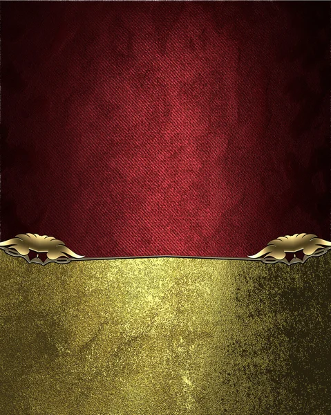 Red velvet texture with a rich golden ornaments. Element for design. Template for design. copy space for ad brochure or announcement invitation, abstract background — 图库照片
