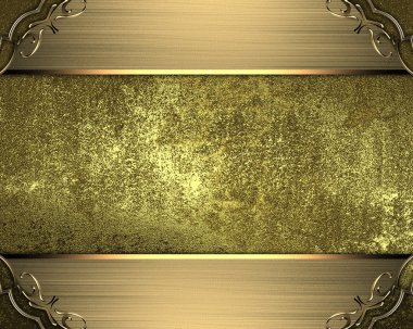Golden frame on a grunge gold background. Element for design. Template for design. copy space for ad brochure or announcement invitation, abstract background