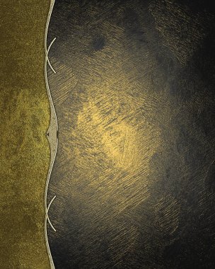 Grunge gray background with a gold edge. Element for design. Template for design. copy space for ad brochure or announcement invitation, abstract background