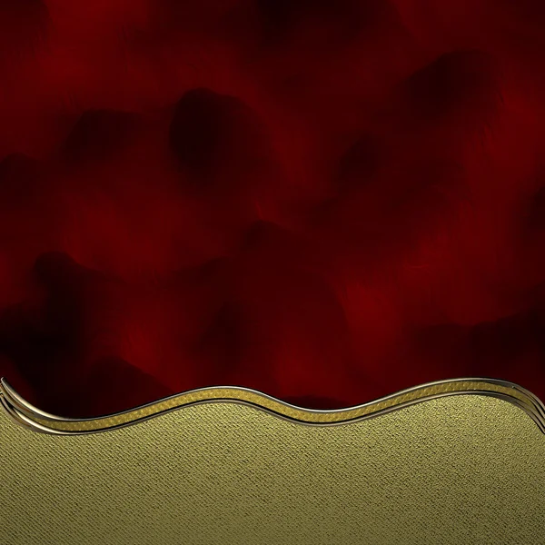 Red abstract background with wavy gold cut. Element for design. Template for design. copy space for ad brochure or announcement invitation, abstract background — Stockfoto
