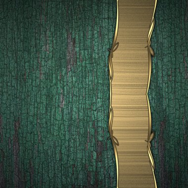 Old wooden background with gold ribbon. Element for design. Template for design. copy space for ad brochure or announcement invitation, abstract background