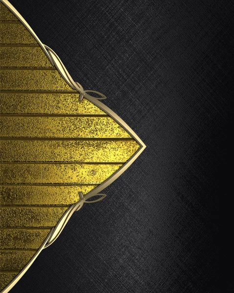 Black texture with gold cut. Element for design. Template for design. copy space for ad brochure or announcement invitation, abstract background — Stock Photo, Image