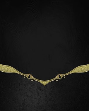 Black background with gold ornaments. Element for design. Template for design. copy space for ad brochure or announcement invitation, abstract background