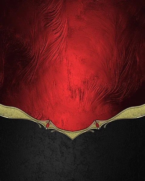 Fondo nero e rosso con ornamenti in oro. Elemento per il design. Modello per il design. copia spazio per brochure pubblicitaria o invito all'annuncio, sfondo astratto — Foto Stock