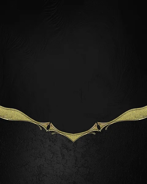 Black background with gold ornaments. Element for design. Template for design. copy space for ad brochure or announcement invitation, abstract background — Stok fotoğraf