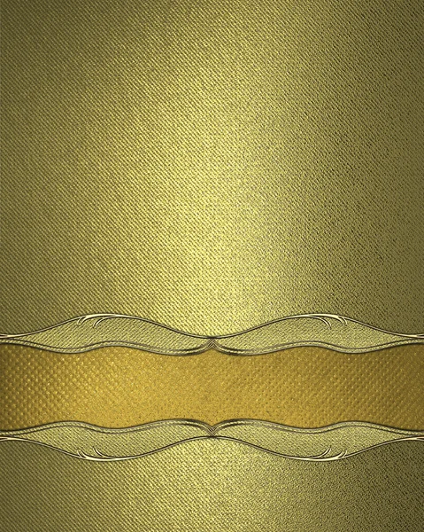 Gold texture with a golden plate for text. Element for design. Template for design. copy space for ad brochure or announcement invitation, abstract background — ストック写真