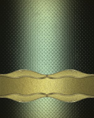 Green texture with a golden plate for text. Element for design. Template for design. copy space for ad brochure or announcement invitation, abstract background