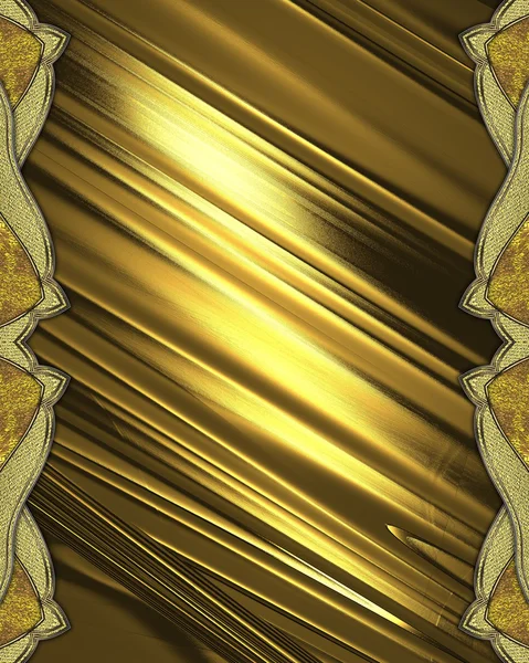 Goldener Hintergrund mit goldenen Ornamenten an den Rändern. Element für Design. Vorlage für Design. Kopierraum für Werbebroschüre oder Ausschreibung, abstrakter Hintergrund — Stockfoto