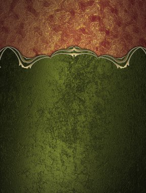 Red and green background with gold ornaments. Element for design. Template for design. copy space for ad brochure or announcement invitation, abstract background
