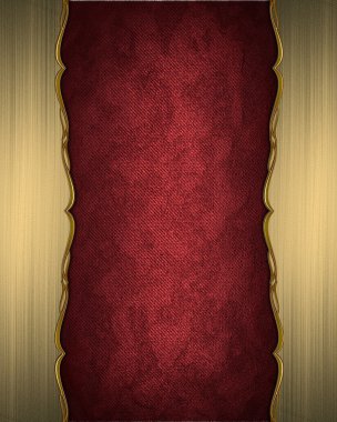 Gold frame with a red background. Element for design. Template for design. copy space for ad brochure or announcement invitation, abstract background