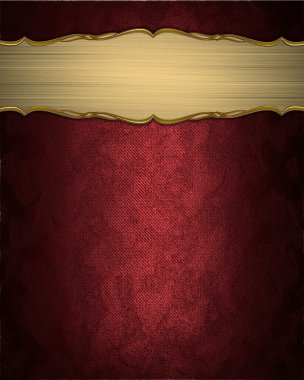 Red background with gold nameplate. Element for design. Template for design. copy space for ad brochure or announcement invitation, abstract background