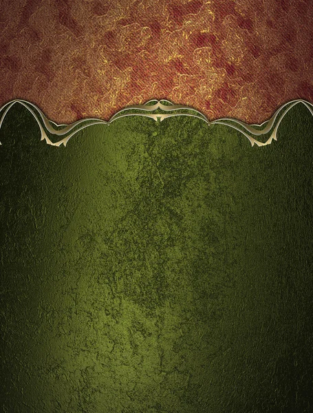 Red and green background with gold ornaments. Element for design. Template for design. copy space for ad brochure or announcement invitation, abstract background — 图库照片