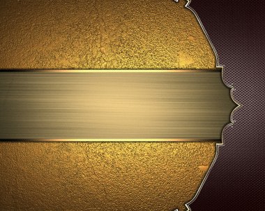 The tablet for text with gold ribbon. Element for design. Template for design. copy space for ad brochure or announcement invitation, abstract background