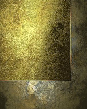 Grunge background with a gold plate. Element for design. Template for design. copy space for ad brochure or announcement invitation, abstract background
