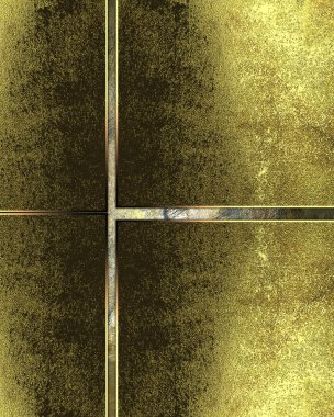 Grunge background with a gold plate. Element for design. Template for design. copy space for ad brochure or announcement invitation, abstract background