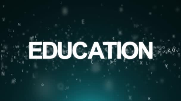 Geanimeerde achtergrond met letters. Concept education — Stockvideo