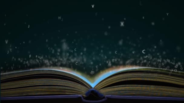 Lettres sortant d'un livre ouvert 