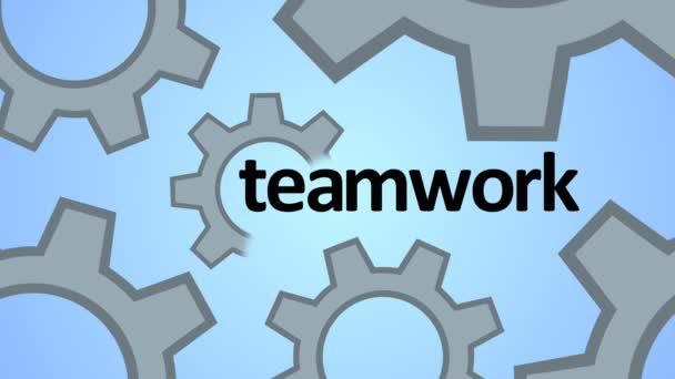 Het concept van teamwork. Gears als een enkel mechanisme — Stockvideo