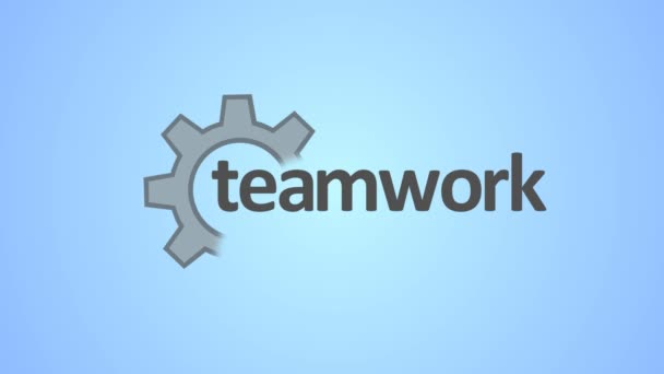 Das Konzept der Teamarbeit. Getriebe als ein einziger Mechanismus — Stockvideo
