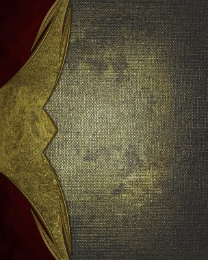 Red ornament with gold accents on grunge background. Element for design. Template for design. copy space for ad brochure or announcement invitation, abstract background