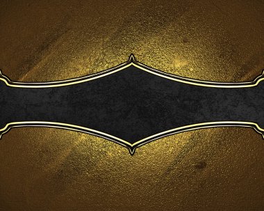Texture of gold with black plate. Element for design. Template for design. copy space for ad brochure or announcement invitation, abstract background