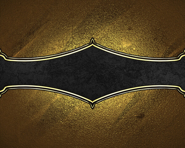 Texture of gold with black plate. Element for design. Template for design. copy space for ad brochure or announcement invitation, abstract background