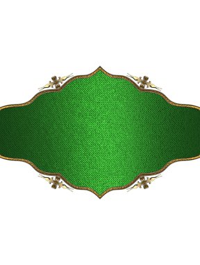Green plate with gold pattern. Element for design. Template for design. copy space for ad brochure or announcement invitation, abstract background