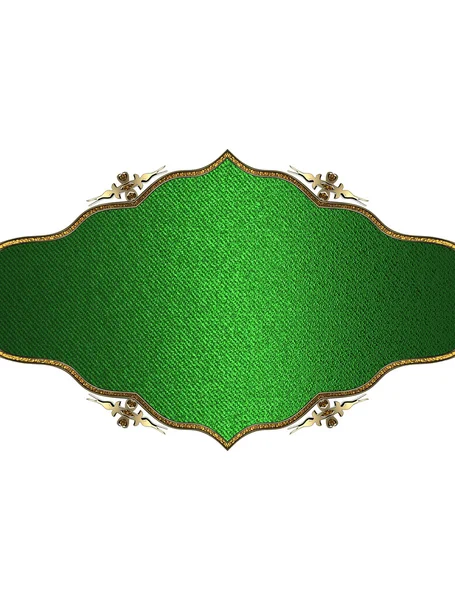 Green plate with gold pattern. Element for design. Template for design. copy space for ad brochure or announcement invitation, abstract background — 图库照片