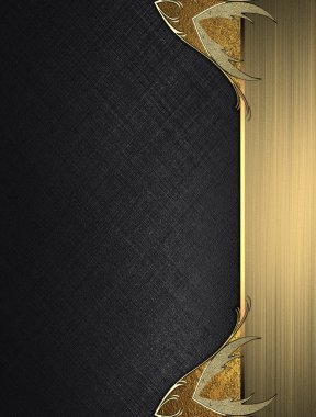 Siyah doku altın kenarı ile. Tasarım için öğe. Tasarım şablonu. reklam broşür veya duyuru davet, arka plan için alanı Kopyala.