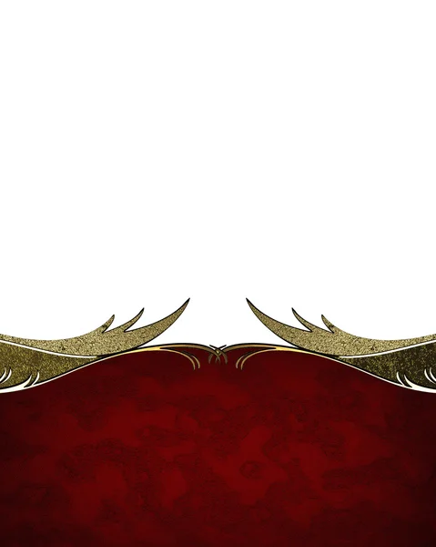 Red nameplate with gold pattern. Element for design. Template for design. copy space for ad brochure or announcement invitation, abstract background. — 图库照片